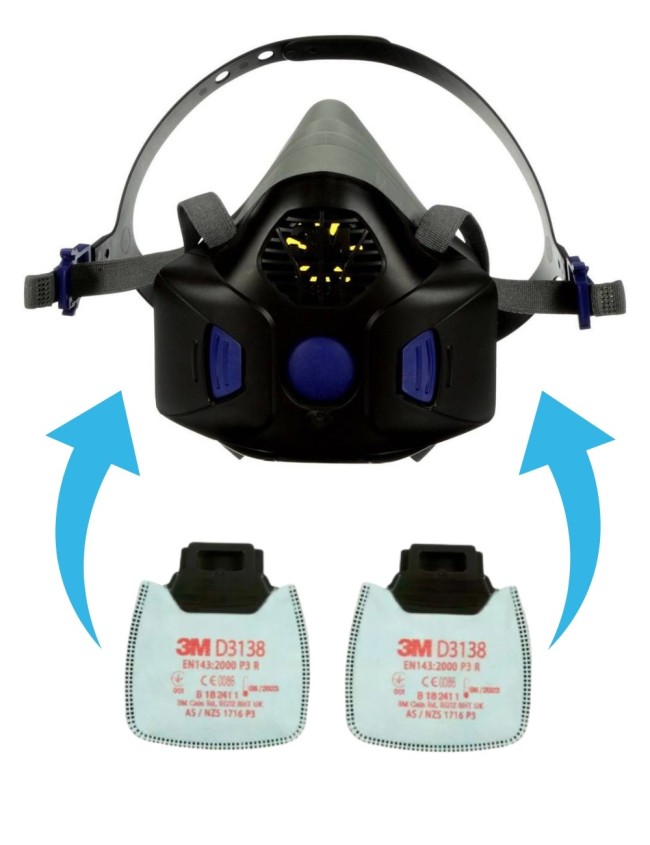 Protiprachový filter do masky 3M D3138 Secure Click s aktívnym