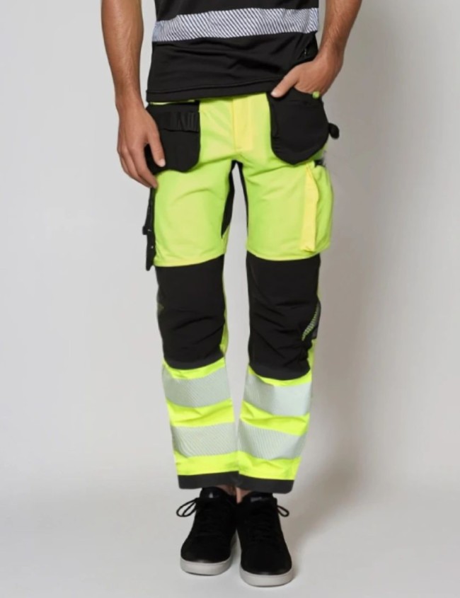Reflexné pracovné nohavice Bosafety Tension Plus
