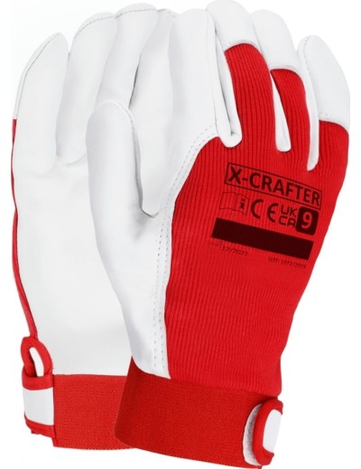Kožené rukavice z kozej kože so suchým zipsom X-Crafter