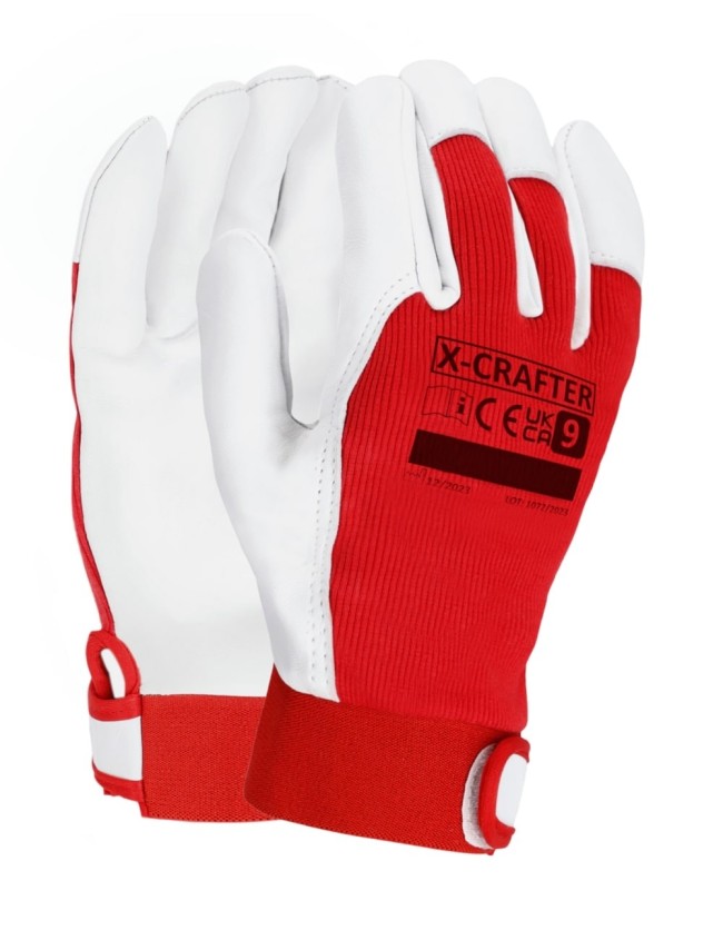 Kožené rukavice z kozej kože so suchým zipsom X-Crafter