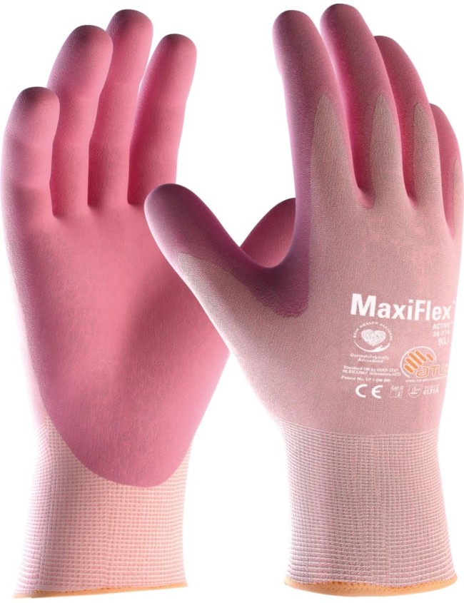 Ružové pracovné rukavice ATG 34-814 MaxiFlex