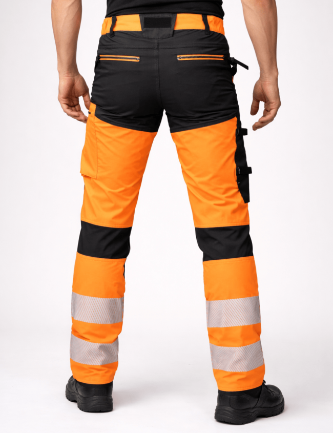Reflexné elastické pracovné nohavice Bosafety Tension