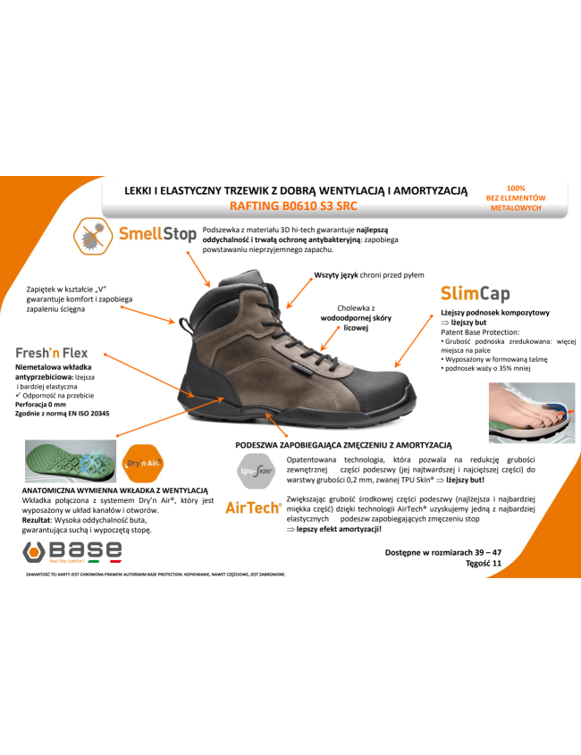 Pracovná členková obuv BASE RAFTING TOP S3 SRC